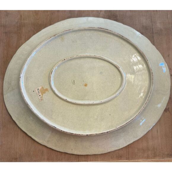 Japanese Meiji Satsuma Polychrome Porcelain " Geisha's Garden Song" Oval Platter - Picture 5 of 8